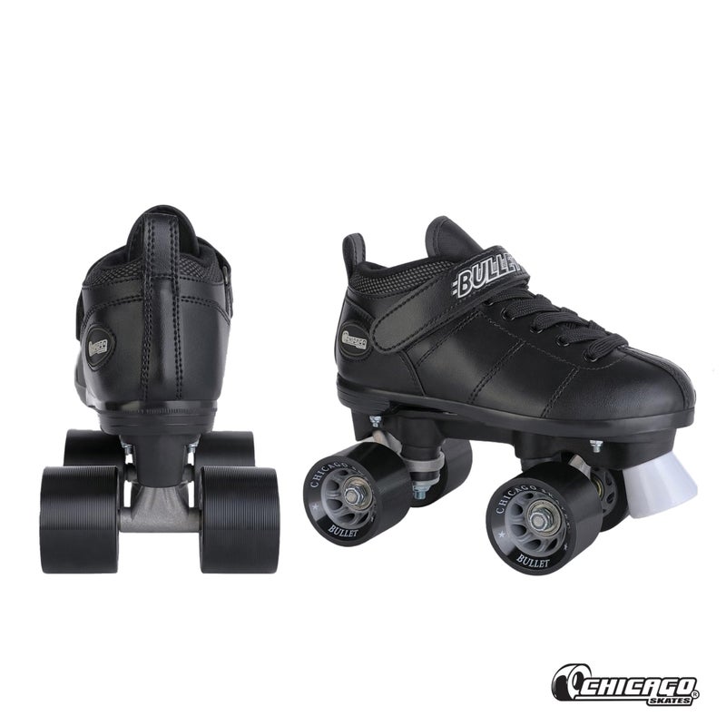 Chicago Skates Bullet Speed Quad Roller Skates â€“ Durable, Top Performance Indoor/Outdoor Youth Skate Shoes for Women & Men Beginner 62mm Urethane Wheels & Low-Cut Ankle Boots for Agility - Image 2